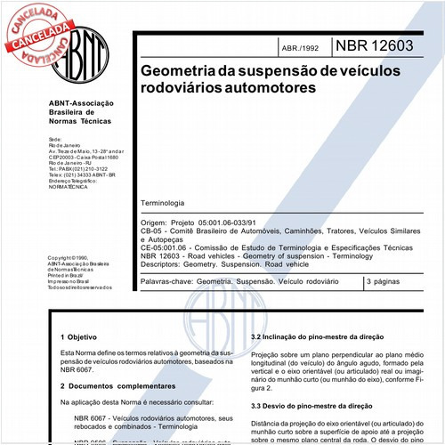 Geometria da suspensão de veículos rodoviários automotores