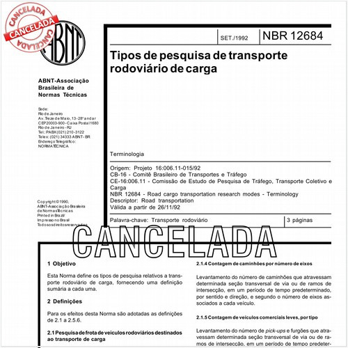 Tipos de pesquisa de transporte rodoviário de carga