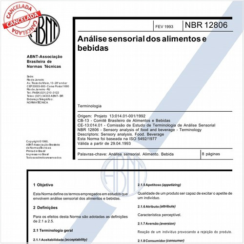 Análise sensorial dos alimentos e bebidas