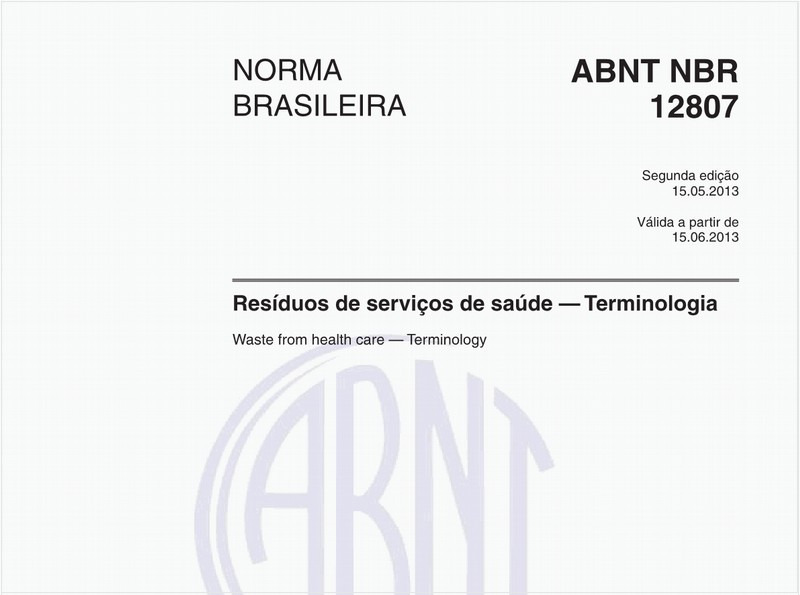 Resíduos de serviços de saúde — Terminologia