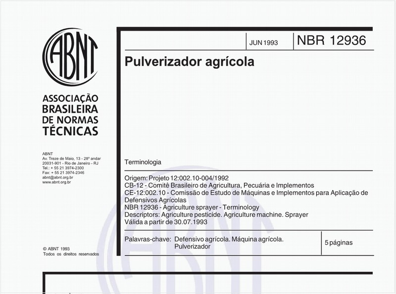 Pulverizador agrícola - Terminologia
