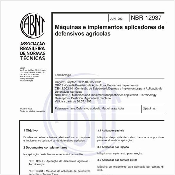 Máquinas e implementos aplicadores de defensivos agrícolas - Terminologia