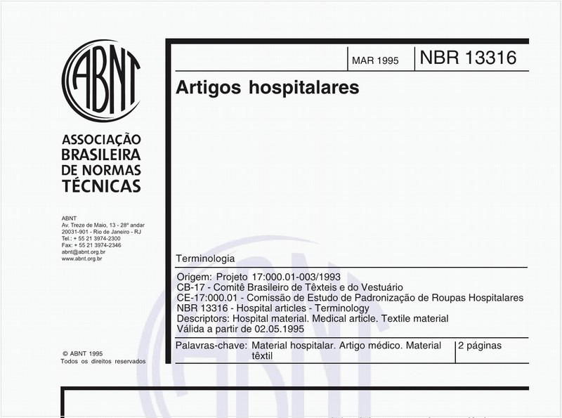 Artigos hospitalares - Terminologia