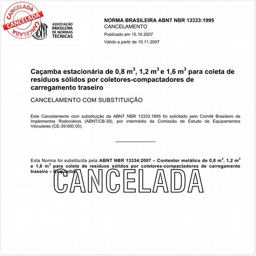 Caçamba estacionária de 0,8 metros cúbicos, 1,2 metros cúbicos e 1,6 metros cúbicos para coleta de resíduos sólidos por coletores-compactadores de carregamento traseiro