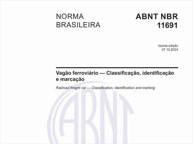 Vagão ferroviário - Classificação, identificação e marcação