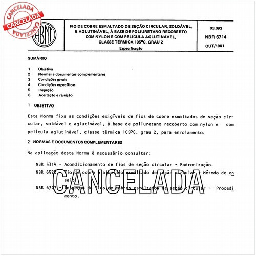 Fio de cobre esmaltado de seção circular, soldável e aglutinável, a base de poliuretano recoberto com nylon e com película aglutinável, classe térmica 105 graus Celsius, grau 2