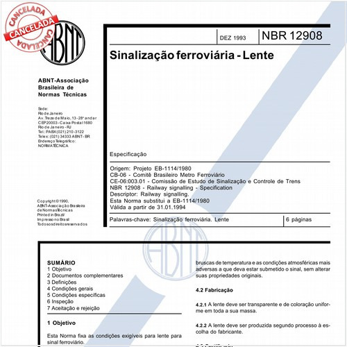 Sinalização ferroviária - Lente