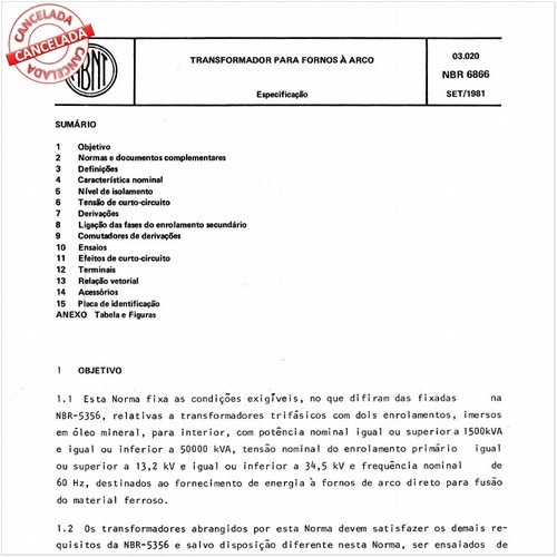 Transformador para fornos a arco