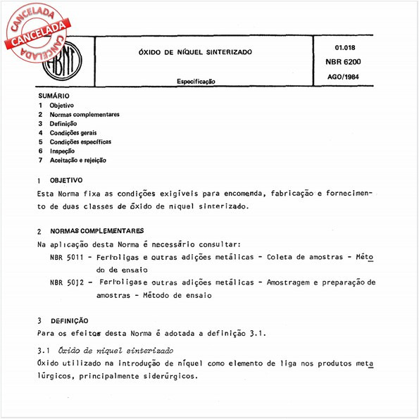 óxido de níquel sinterizado