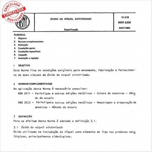 óxido de níquel sinterizado