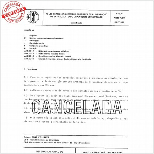 Relé de medição com uma grandeza de alimentação de entrada a tempo dependente especificado
