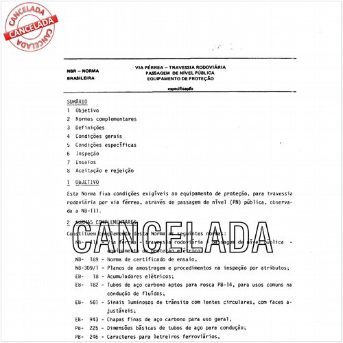 Via férrea - Travessia rodoviária - Passagem de nível pública - Equipamento de proteção