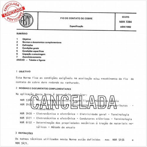 Fio de contato de cobre