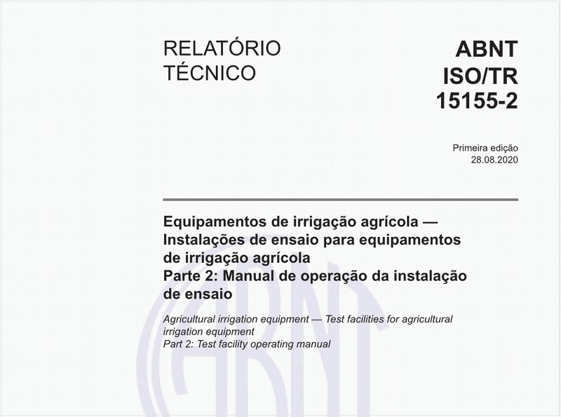 Equipamentos de irrigação agrícola — Instalações de ensaio para equipamentos de irrigação agrícola - Parte 2: Manual de operação da instalação de ensaio