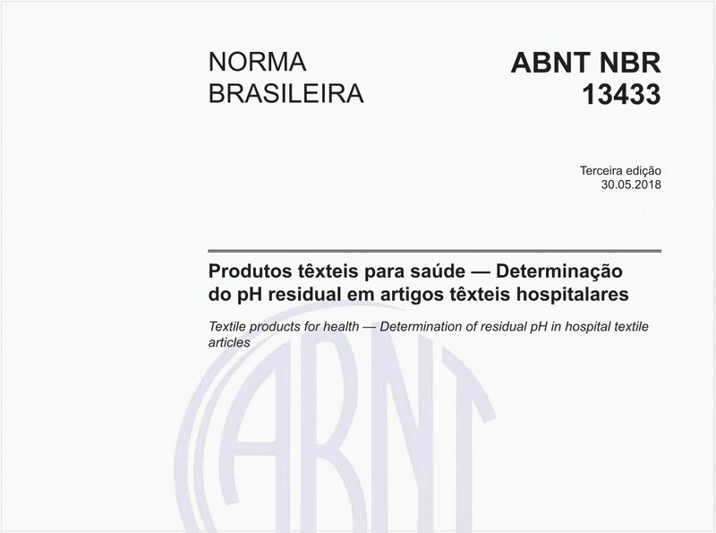 Produtos têxteis para saúde - Determinação do pH residual em artigos têxteis hospitalares