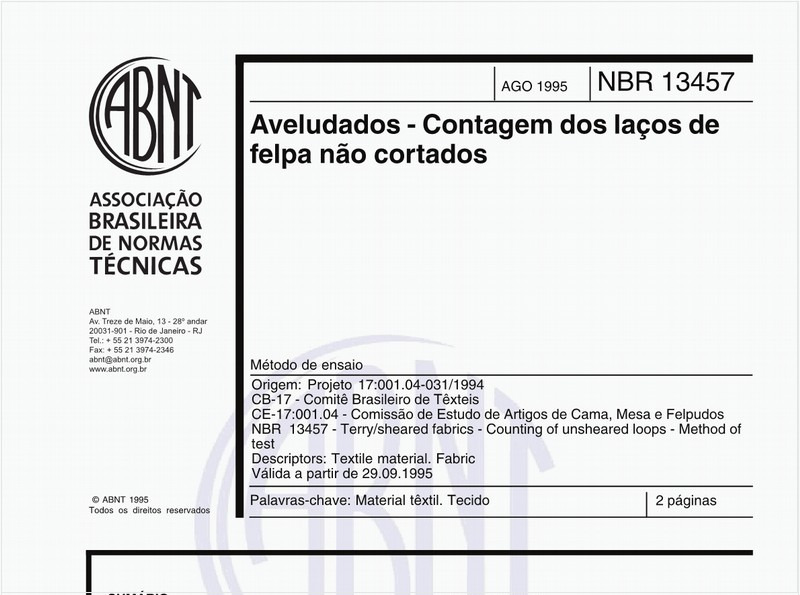 Aveludados - Contagem dos laços de felpa não cortados - Método de ensaio