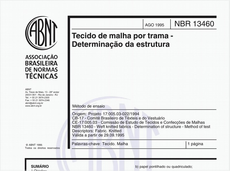 Tecido de malha por trama - Determinação da estrutura