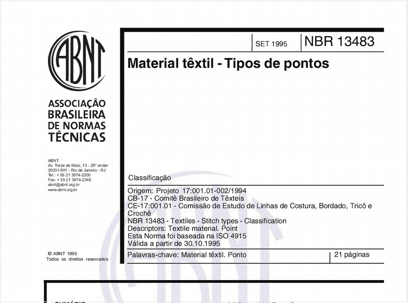Material têxtil - Tipos de pontos