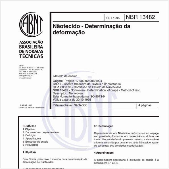 Não-tecido - Determinação da deformação