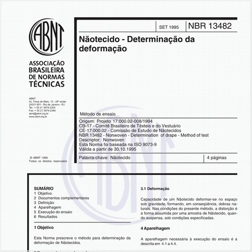 Não-tecido - Determinação da deformação