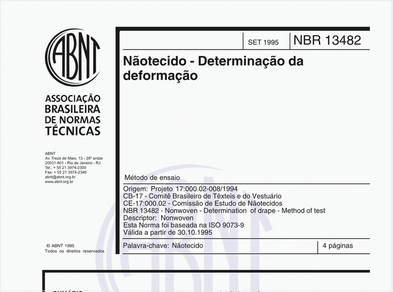 Não-tecido - Determinação da deformação