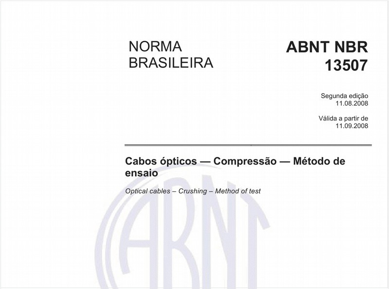 Cabos ópticos - Compressão - Método de ensaio