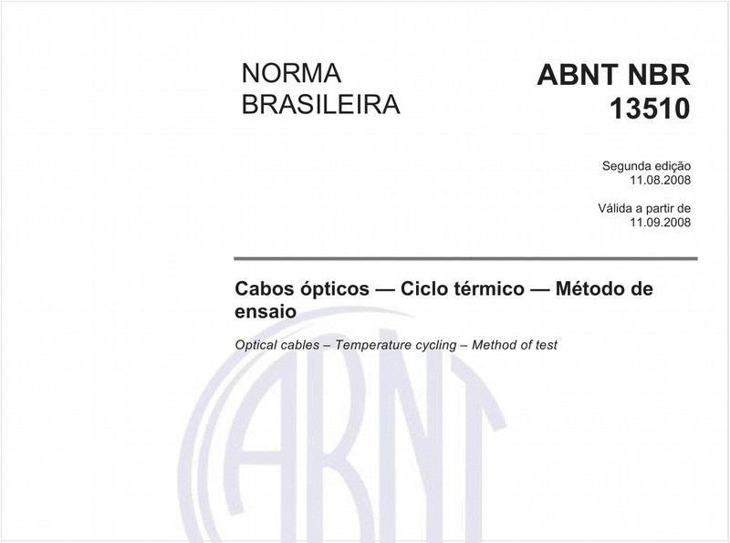 Cabos ópticos - Ciclo térmico - Método de ensaio