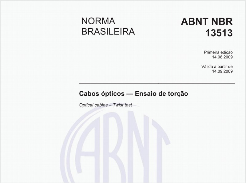 Cabos ópticos — Ensaio de torção