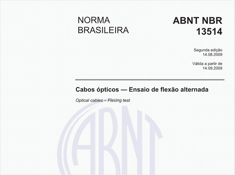 Cabos ópticos - Ensaio de flexão alternada