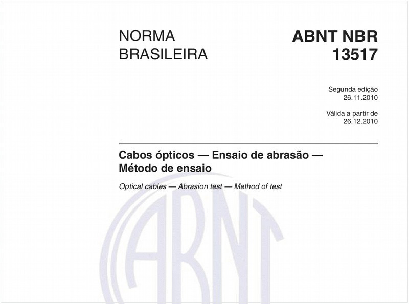 Cabos ópticos — Ensaio de abrasão — Método de ensaio