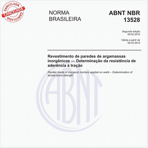 Revestimento de paredes e tetos de argamassas inorgânicas - Determinação da resistência de aderência à tração