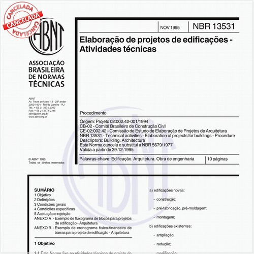 Elaboração de projetos de edificações - Atividades técnicas