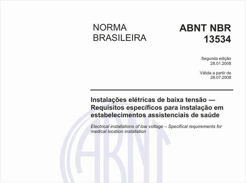 Instalações elétricas de baixa tensão - Requisitos específicos para instalação em estabelecimentos assistenciais de saúde
