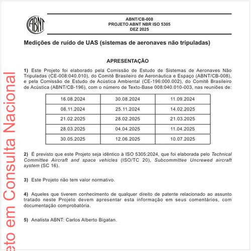 Medições de ruído de UAS (sistemas de aeronaves não tripuladas)