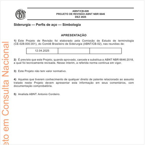 Siderurgia — Perfis de aço — Simbologia