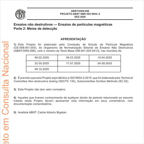 Ensaios não destrutivos — Ensaios de partículas magnéticas Parte 2: Meios de detecção
