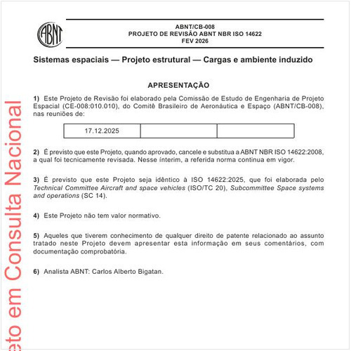 -istemas espaciais - Projeto estrutural - Cargas e ambiente induzido