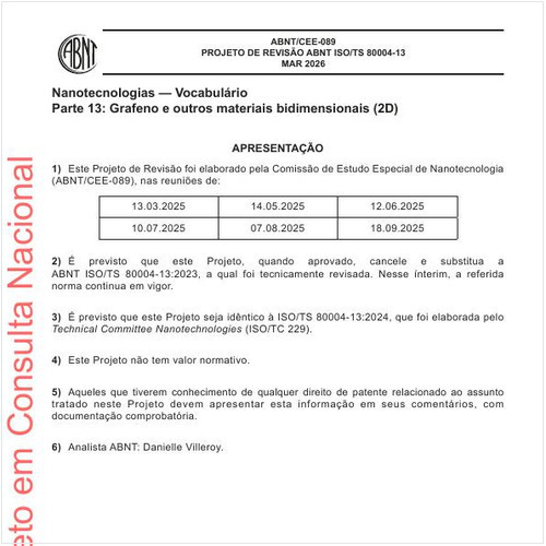 Nanotecnologias — Vocabulário Parte 13: Grafeno e outros materiais bidimensionais (2D)