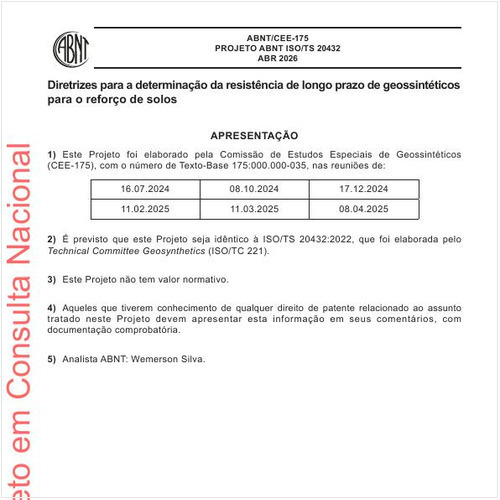 Diretrizes para a determinação da resistência de longo prazo de geossintéticos para o reforço de solos