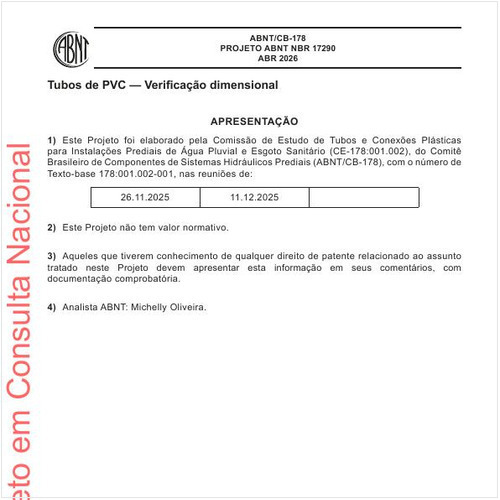 Tubos de PVC - Verificação dimensional