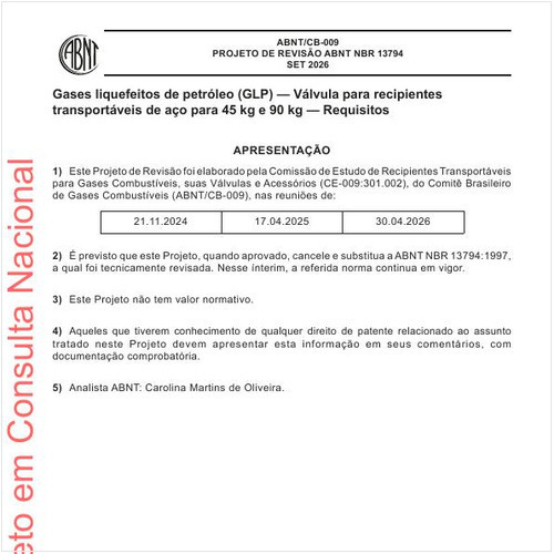 Gases liquefeitos de petróleo (GLP) — Válvula para recipientes transportáveis de aço para 45 kg e 90 kg — Requisitos