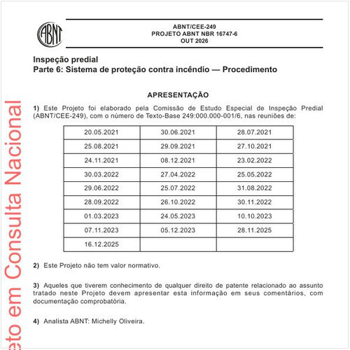 Inspeção predial Parte 6: Sistema de proteção contra incêndio - Procedimento