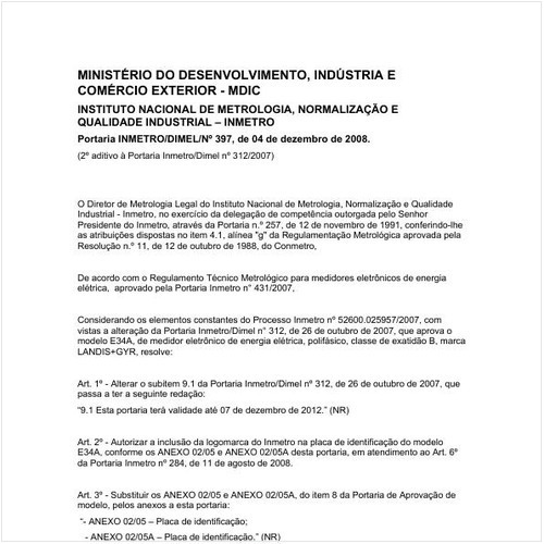 Portaria DIMEL/INMETRO 397:2008 - Situação: Revisto