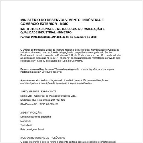 Portaria DIMEL/INMETRO 403:2008 - Situação: Em vigor