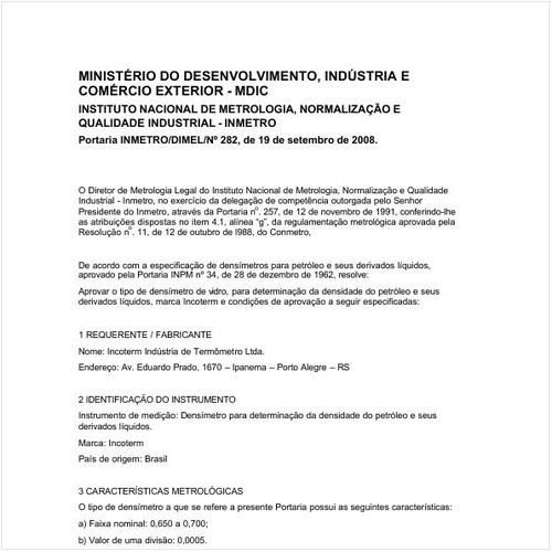 Portaria DIMEL/INMETRO 282:2008 - Situação: Revisto