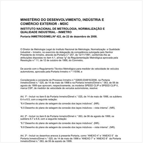 Portaria DIMEL/INMETRO 422:2008 - Situação: Revisto