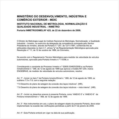 Portaria DIMEL/INMETRO 425:2008 - Situação: Revisto