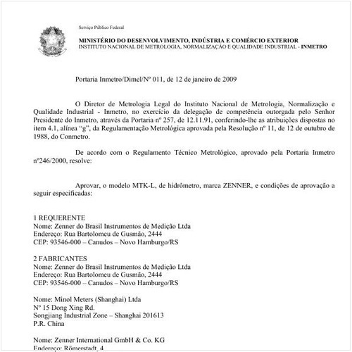 Portaria DIMEL/INMETRO 11:2009 - Situação: Revisto
