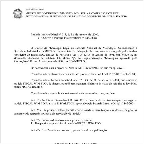 Portaria DIMEL/INMETRO 13:2009 - Situação: Em vigor