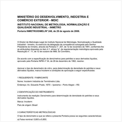 Portaria DIMEL/INMETRO 248:2008 - Situação: Revisto
